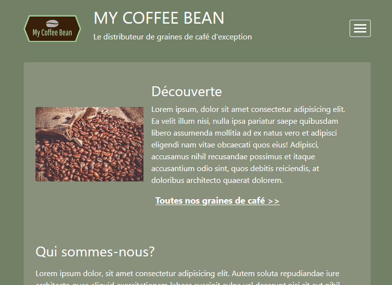 image du site my coffee bean